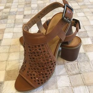 Franco Sarto Leather Sandal with Wedge Heel